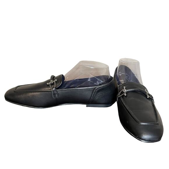 NWOB CLARKS‎ Standard Fit Pure Block Loafers Black Leather Women’s Size 10 - Picture 1 of 9